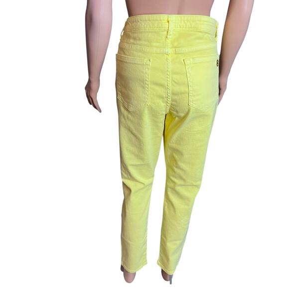 Michael Kors Izzy Skinny Jeans Yellow 12 Preppy Western Festival Coastal Cowgirl - Picture 3 of 7